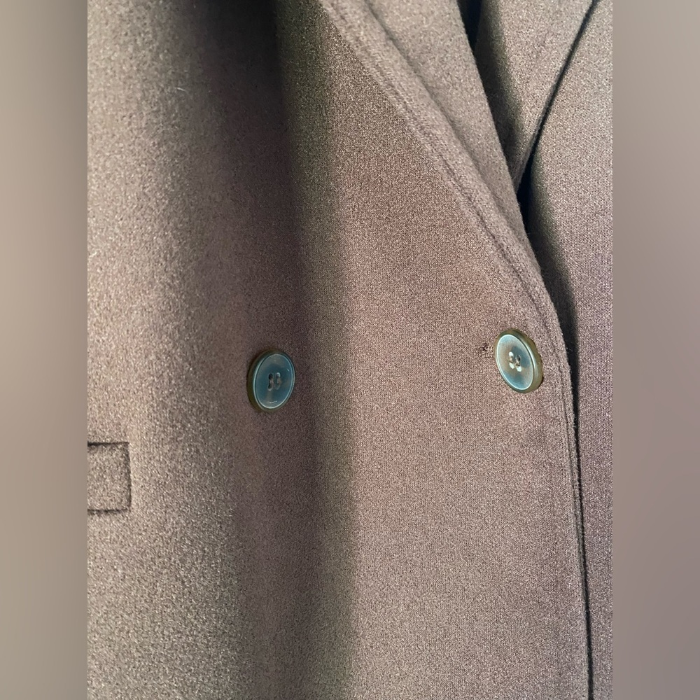 We Wore what Chocolate Brown Oversized Dropped Shoulder Faux Wool Jacket Coat - Picture 4 of 10